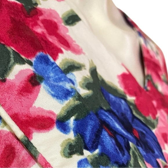 Talbots Red and Pink Sheath Dress V-Neck Sleeveless Mini Size 4P - Picture 5 of 10